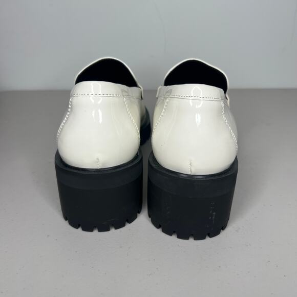 Lane Bryant White Patent Lug Sole Loafers Size 9W - Picture 7 of 11